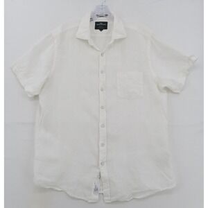Rodd & Gunn White 100% Linen Short Sleeve Button Down Shirt XL Sports Fit Albini